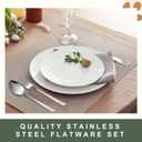 Minatee 201 Pcs Thin Silverware Set Stainless Steel Flatware Sets Service for 67 Silver Cutlery Set Serving Utensils Sits Includes Knife Fork Spoon for Kitchen Dinner Table