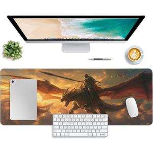 Mouse Pad,Desk Pad, Gaming Mouse Pad,Keyboard Mat Office Desk Decor Accessories (Dragon Knight)