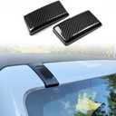 Jogon Real Carbon Fiber Roof Luggage Rack Cover Trim for Ford Bronco Raptor Wildtrak Big Bend Everglades 2021 2022 2023 2024 2025, Front Roof Screw Molding Shell Cap (Glossy CF)