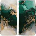 Green and Gold Kitchen Towels Set of 2, 16x24 in, Cotton/Linen, Multi-Purpose, Absorbent, Quick-Drying, Thoughtful Gift Idea