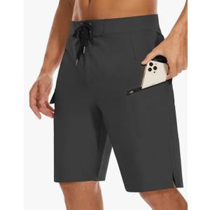 22" Men's Board Shorts Swimwear No Mesh Lining - Long Swim Trunks Surf Shorts Bathing Suit with Zipper Pocket UPF50+ Size 34
