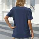 Funny Mama Bow Shirts for Women Checkered Mom T-Shirt Momma Graphic Short Sleeve Tee Top (Blue, L)