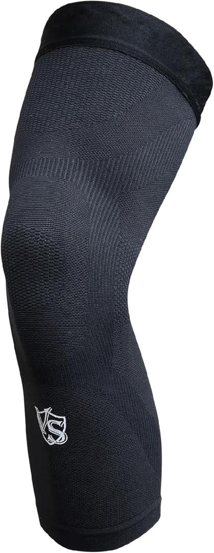 Vital Salveo-Sports Outdoor Compression Long Knee Sleeve Leg Support knee brace Thin Light undersleeve Germanium Recovery Running Basketball (1 PC)-S