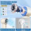 Portable Handheld Turbo Fan, 1-100 Speed Hand Fan with Air Turbo Tech and Digital Display, 13000 RPM Rechargeable for Outdoor Activities,Travel,Working (Beige)