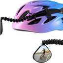 Bike Helmet Mirror for Cycling, 360 Adjustable Flat Rear View for Helmet, Lightweight Bicycle Mirror for Biking, Fits Vented Helmets, MTB Long Distance Road Use, Cycling Safety Accessory (Black)