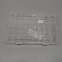 OALCQ 24 Grids Plastic Organizer Box With Dividers Clear Craft Storage Bead Organizer Box Earring Travel Pill Jewelry Organizers Storage Boxes Screw Seed Small Parts Hair Tie