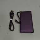 For Wallet Case Compatible with Samsumg Galaxy S24 Plus Multi-Function Detachable 2 in 1 Magnetic Phone Case Wallet,Flip Strap Zipper Card Holder Phone Case with Shoulder Straps (Purple)