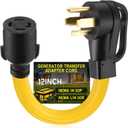 4 Prong 30 Amp Dryer Adapter Cord Compatible with NEMA 14-30P to L14-30R, 4 Prong Dryer Outlet to Generator Locking Plug Adapter Generator EV Charger Cord, STW 10 AWG, 1ft