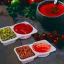 5 x 20sets Double Compartment Condiment Containers with Lids, snack box containers, Portion Cups Plastic perfect for to-go Sauce, Sampling, Dressing, Travel Snack