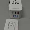 decqle Universal Travel Adapter, International Travel Plug Adapter with 2 USB-C(PD 20W)  1 USB-A Ports, All in One Portable Adaptor, for USA, UK, EU, AU  224+ Countries (White) US