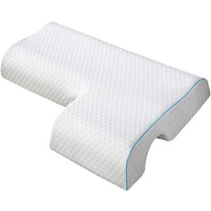 Arched Memory Foam Cuddle Pillow for Adults with Arm Hole, Slow Rebound Couple Pillows, Anti-Compression Hand Pillow for Side Sleepers, Neck and Back Pain Relief Support (Left Arm)