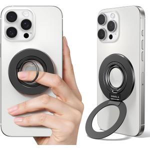 TORRAS 2025 Upgrade (Dual-Ring) Fit for MagSafe Phone Grip Ring Holder Compatible with MagSafe Kickstand Magnetic for iPhone 17/16/15/14/13/12/11 Samsung, Google Accessories, Black