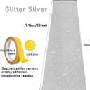 Carpet Runner Runway Rug, Glitter Silver Carpet Runner 55 GSM Thickness (2.46 x 30Feet) for Wedding Party Hallway Rug, Christmas Xmas Thanksgiving