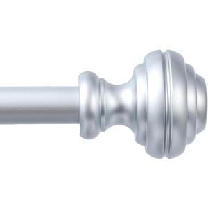 Silver Curtain Rods for Windows 16.5-45 inch,3/4 inch Heavy Duty Adjustable Decorative Curtain Rod with Modern Finials,Window Rods for Bedroom, Living Room,Patio and Kitchen