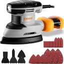 Detail Sander: DEKOPRO Multi-Function Mouse Sander Electric Sander Tool Corded Palm Sanders with Dust Collector, 3 Additional Attachments &12pc Sandpapers for Sanding,Polishing,Removing Paint in Home
