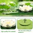 12pcs Floating Foam Lotus Flowers with Lily Pads, Artificial Pond Plants Ornaments for Pool Aquarium Water Decoration, White