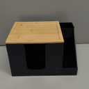 VITVITI Disposable Face Towel Holder Box, Acrylic Clean Skin Club Facial Towel Container with Toothbrush Holders, Large Disposable Face Towels Storage for Bathroom Vanity Makeup, Black