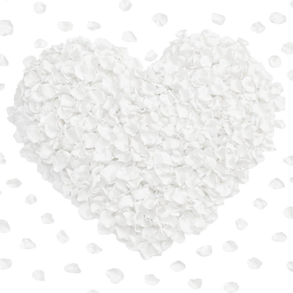 3000 Pcs White Rose Petals Artificial Flowers Silk Petals Table Scatters for Romantic Special Night Decorations, Weddings, Valentine's Day, Proposals, Anniversaries, and Bridal Showers Party Decor