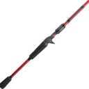 Ugly Stik 6’6” Carbon Casting Rod, One-Piece, 8-17lb Line Rating, Medium Power, Fast Action, 1/ 4-5/ 8 oz. Lure Rating, Red/ Black