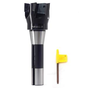 OSCARBIDE Indexable End Mills, 2" Cutting Diameter, 6-1/8" Overall Length, R8 Shank, 5 Flutes, 90, with 5 Pieces APKT1604 Carbide Inserts