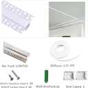 Plaster-in Trimless Ceiling Recessed LED Strip Channel Diffuser 5-Pack 3.3FT,Continuous Silicone Cover with Bilateral Upper Flange,Wide Aluminum Drywall Track (5X3.28FT, Bilateral Upper-Flanged)
