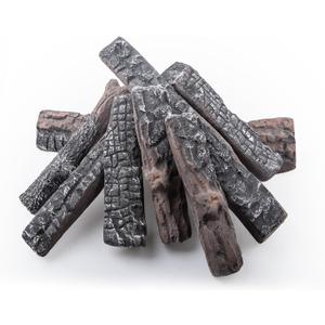 Small Ceramic Logs for Gas Fireplace, 8 Pcs Realistic Ceramic Logs for Gas Fireplace, Heat Resistant Lightweight Fake Logs for Indoor/Outdoor Fire Pits, Ventless Faux Fire Place Wood Fireplace Decor