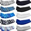 Xuhal 10 Pairs Arm Sleeves for Kids Youth Basketball Football Baseball UV Sun Protection Sports Compression Arm Cover (Age 11-14)