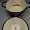 Crock-Pot Artisan 7-Quart Round Enameled Cast Iron Dutch Oven Sapphire Blue, Durable Heavy-Duty Cookware for Slow Cooking, Baking, Roasting with Lid