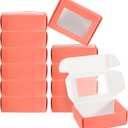 PATIKIL 3.3x2.4x1.2 Paper Soap Box with Window, 40 Pack Homemade Soap Boxes Rectangle Presents Packaging Boxes for Birthday Christmas DIY Craft, Pink