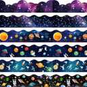 Containlol Borders for Bulletin Board Decoration, 118 ft Outer Space Scalloped Trim Classroom Bulletin Board Borders for School Office Whiteboard Wall Poster Chalkboard Decor