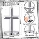 2 x Frienda 12 Pcs Baptism Mini Standing Crosses Metal Crucifix First Communion Table Centerpiece 1.97‘' Cross Bulk Catholic Tabletop for Christian Religious Party Decor Craft Church Prayer Gift(Silver)