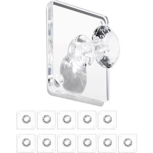 Zreal Diamond Acrylic Adhesive Wall Hooks, 12-Pack Small Clear Decorative Hooks for Keys, Jewelry, Towels, Kitchen & Bathroom