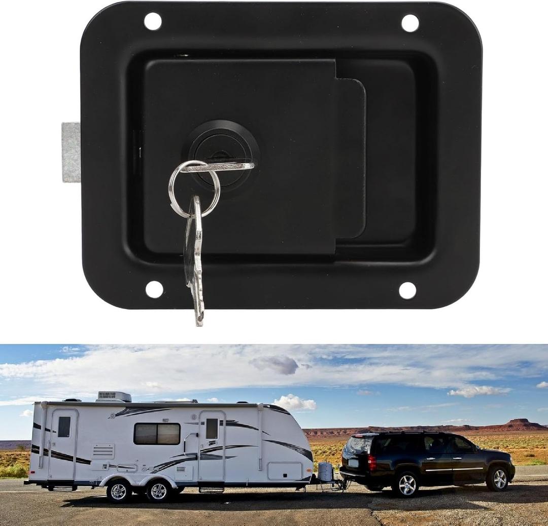 Trailer Shovel Door , Stylish Black Shovel Handle Heavy Duty Locking for Campers
