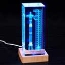 Collector's Gifts SpaceX Starship Crystal Lamp, 3D Laser-Etched Rocket Night Light, Ultimate Gift for Space Enthusiasts, Sci-Fi Fans & Mars Dreamers (Regular)