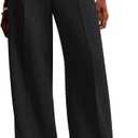 NIMIN Women Wide Leg Pants High Waisted Business Casual Work Trousers Dressy Pants with Pockets (Medium, Black)