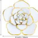 Chuangdi 3 Pieces Large Wall Metal Flowers Multiple Layer Home Decoration for Indoor Outdoor Home Garden Office Living Room Garden Porch Patio (White,8 Inch)