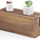 Large Cable Management Box, Burnt Wood Cord Organizer Box for Desk, Floor, Office to Hide Extension Cords Power Stripes Surge Protectors Chargers Wires