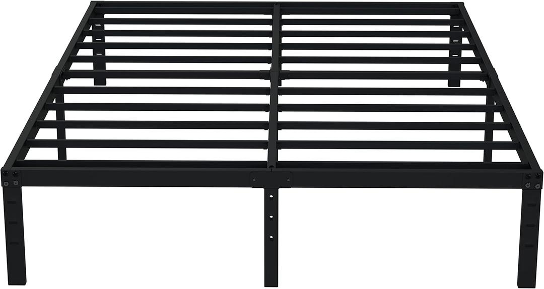 EMODA 14 Inch California King Bed Frames Heavy Duty Metal Cal King Platform with Steel Slats Support, No Box Spring Needed, Noise Free, Black