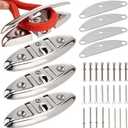 5 inch/6 inch Boat Folding Cleats, 316 Stainless Steel Flip-up Marine Dock Rope Cleats with Backing Plates and Screws, Compatible with Kayak Yacht Pontoon Boat