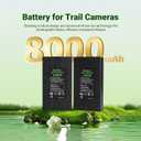 2 Pack Upgraded E8P Battery Pack for GardePro Trail Camera,8000mAh Rechargeable Lithium Battery for GardePro Trail E6P, E6PCF, E6PMB, E8PWF, E8PMB, X60P, X60PMB (E8P)