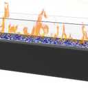 28-inch Table Top Propane Fire Pit, 40,000 BTU Tabletop Firepit for Patio, Outdoor Portable Fireplace Rectangular Fire Bowl w/Wind Glass Shield