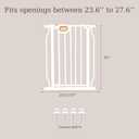 owlie Small Narrow Baby Gate for Stairs Doorways Hallways 23.6-27.6 Inch Wide Pressure Mounted Baby Gate Walk Through Child Gates Toddler Dogs Pet Indoor Stairway Doorway White (30.5'' Tall)