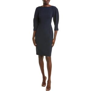 Eliza J Womens 3/4 Sleeve Sheath Dress (6 Petite, Navy)