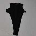 OYOANGLE Women's Contrast Mesh Sleeveless Tank Top Bodysuit High Cut Slim Fitted Party Club Rave Body Suits Black S