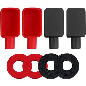 Ampper Top Post Flexible Battery Terminal Cover, Battery Terminal Clamp Insulator Protector W/Washers for Car, Vehicle, RV and Boat (Small, 2 Sets)