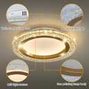 UOFUS 19.68inch Large Gold Flush Mount Ceiling Light 75W Modern Round LED Ceiling Light Fixture 3000K-6000K Super Bright Circle Ceiling Lamp for Living Room Dining Room Bedroom Kitchen Bathroom