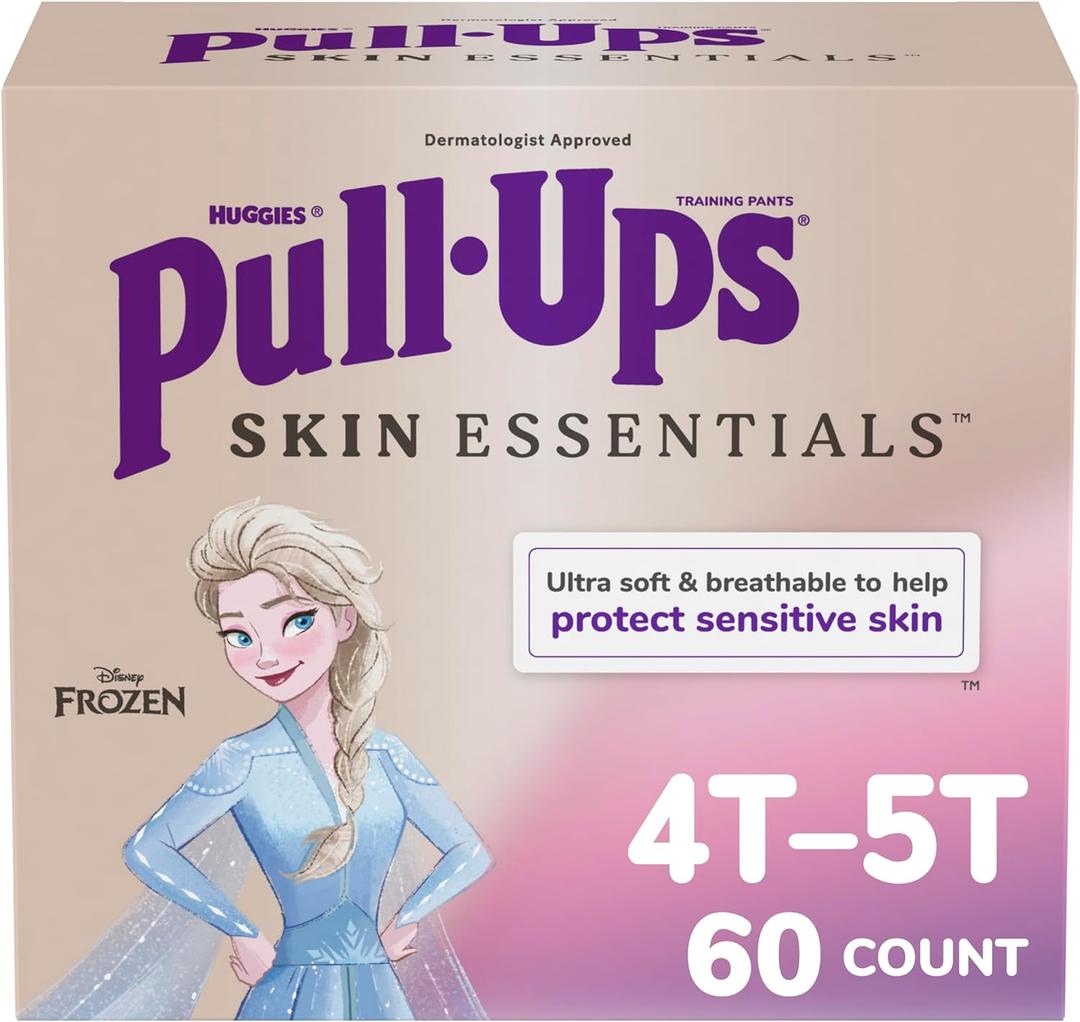 Pull-Ups Girls' Skin Essentials Potty Training Pants, Training Underwear, 4T-5T (38-50 lbs), 60 Ct