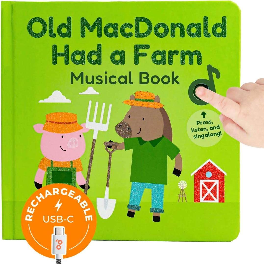 Cali's Books Old MacDonald Had a Farm Music Book for Toddlers 1-3 Years Old - Nursery Rhymes Musical Books, Interactive Baby Sound Book, Singing Toy for Children Girls, Learning Song Toys Toddler Boys