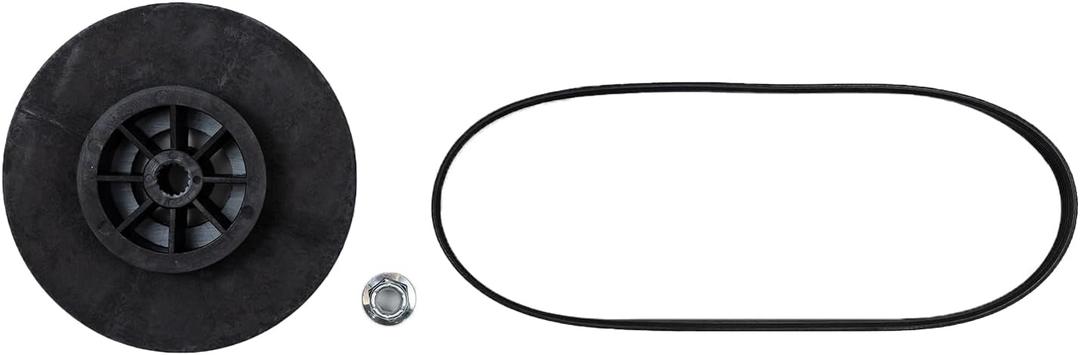 OEM WH03X32217 Washer 1/2 HP Motor Pulley & Belt & Nut Set Compatible with GE, Replacement Part WH07X24182 WH49X25377 4975025 AP7018598 PS16554753 EAP16554753
