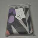 Riyidecor Small Stall Shower Curtain for Bathroom Decor 36Wx72H Rv Narrow Half Single Floral Stand Up Colorful Black Flowers Leaves Art Printed Fabric Polyester Waterproof 7 Pack Plastic Hooks